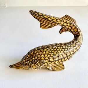 Terracotta Fish Figurine Pottery, Unsigned, Possibly from Mexico / Latin America